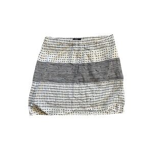 Madewell Black and White Patterned Mini Skirt